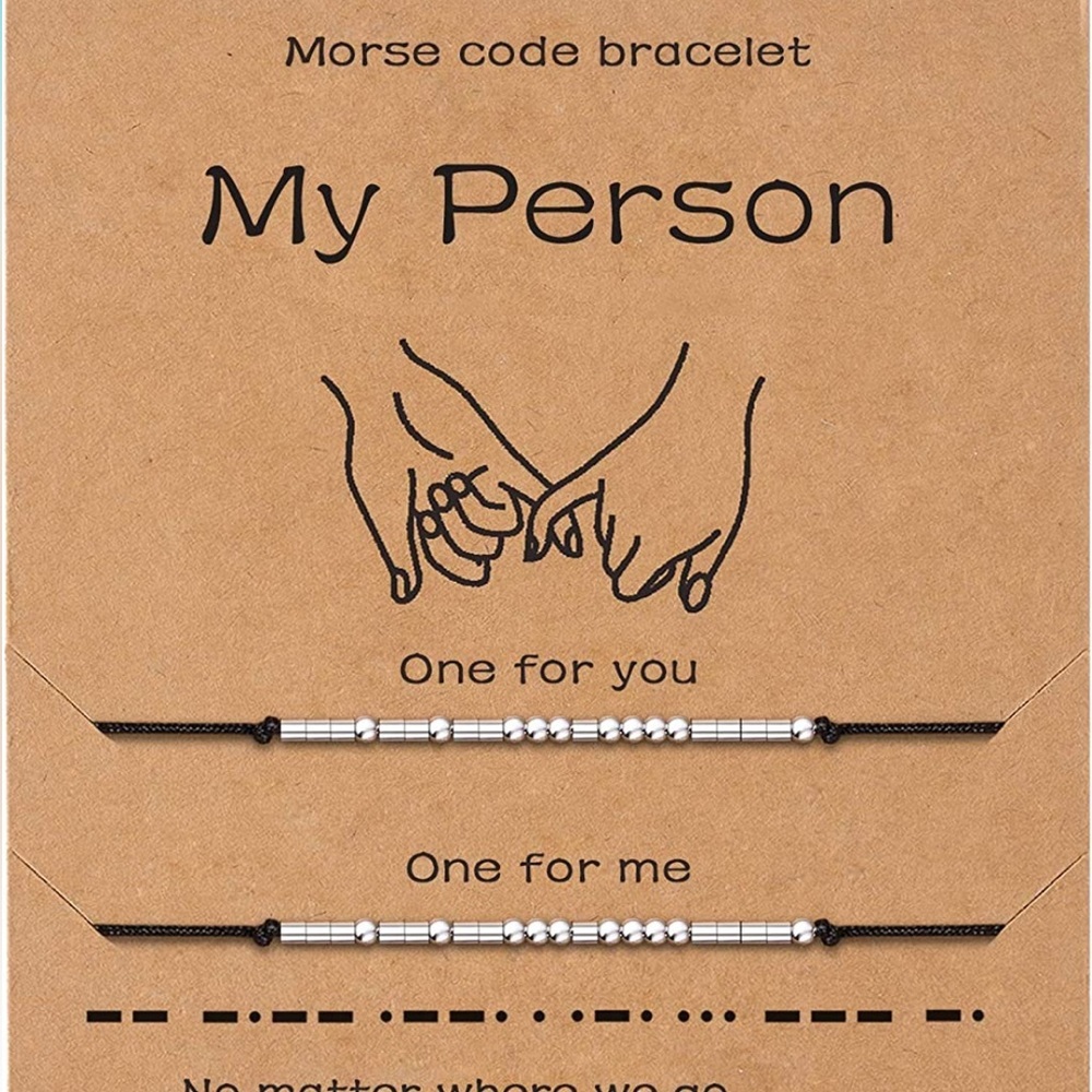 - Morse Code Couple  Matching Secret Message  Handmade Adjustable Bracelet *NEW*